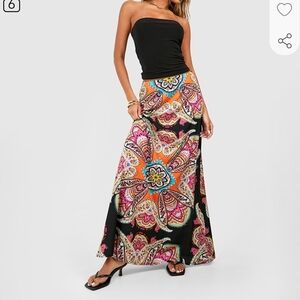 Women's Floral Maxi Skirt - Multicolor